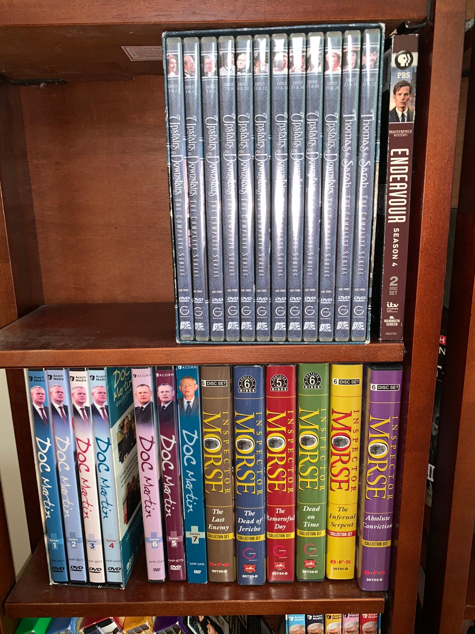 Large group of DVDâ€™s, Cdâ€™s and 2 shelves