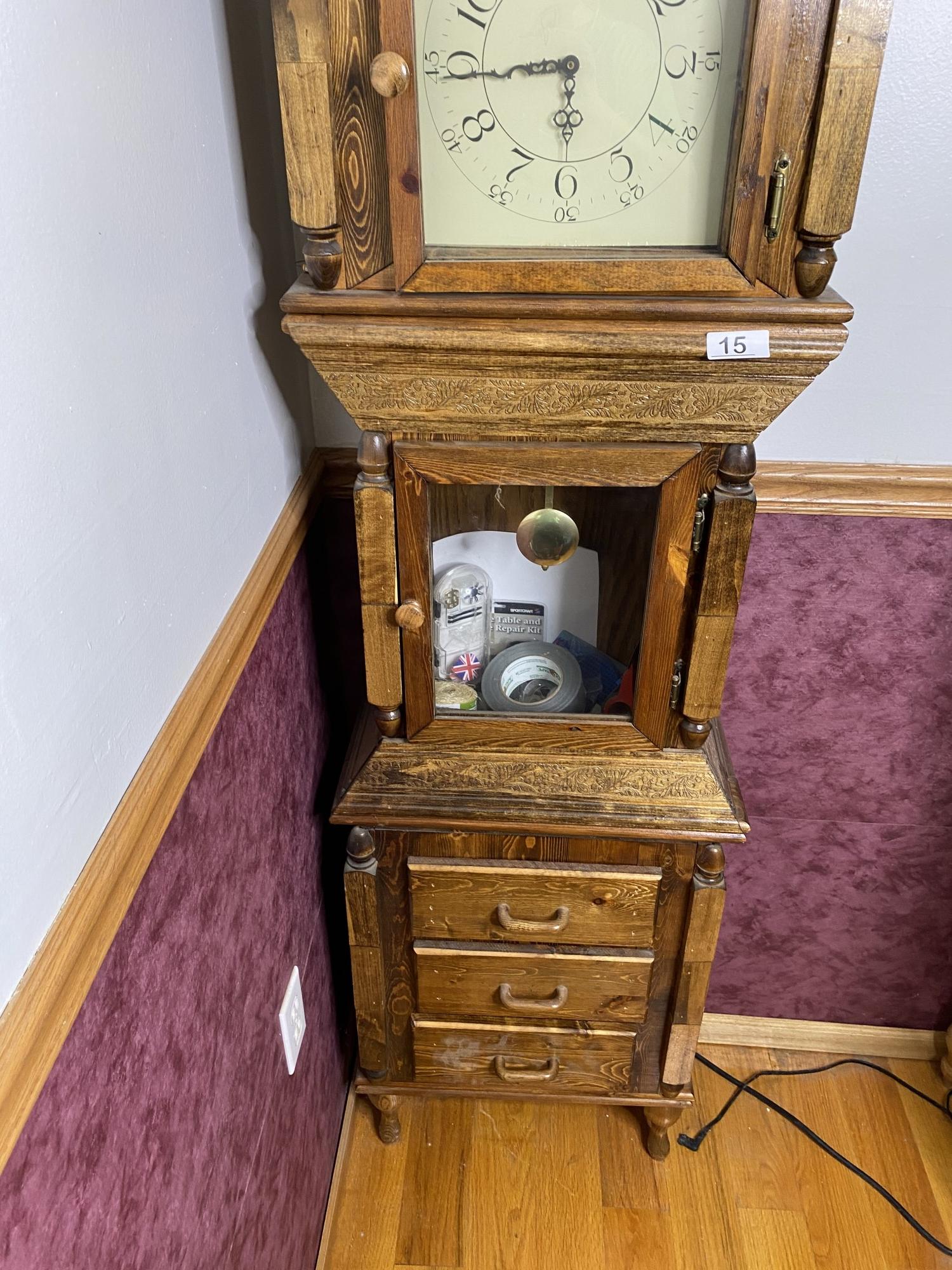 Unusual Vintage Grandfather Style Clock