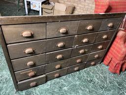 Unusual Antique Sorter Bin Unit w/20 drawers