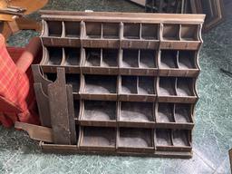 Unusual Antique Sorter Bin Unit w/20 drawers