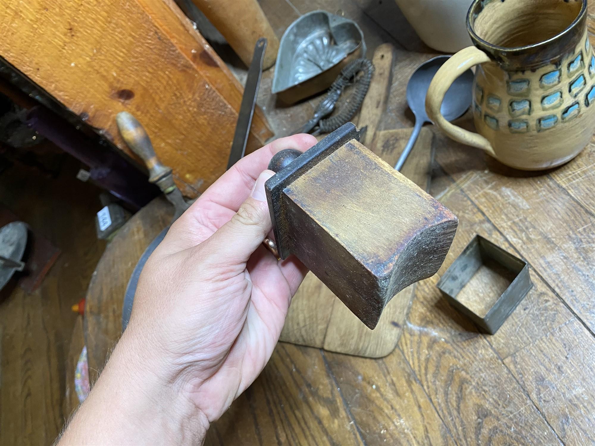 Group lot assorted primitives, kitchen wares