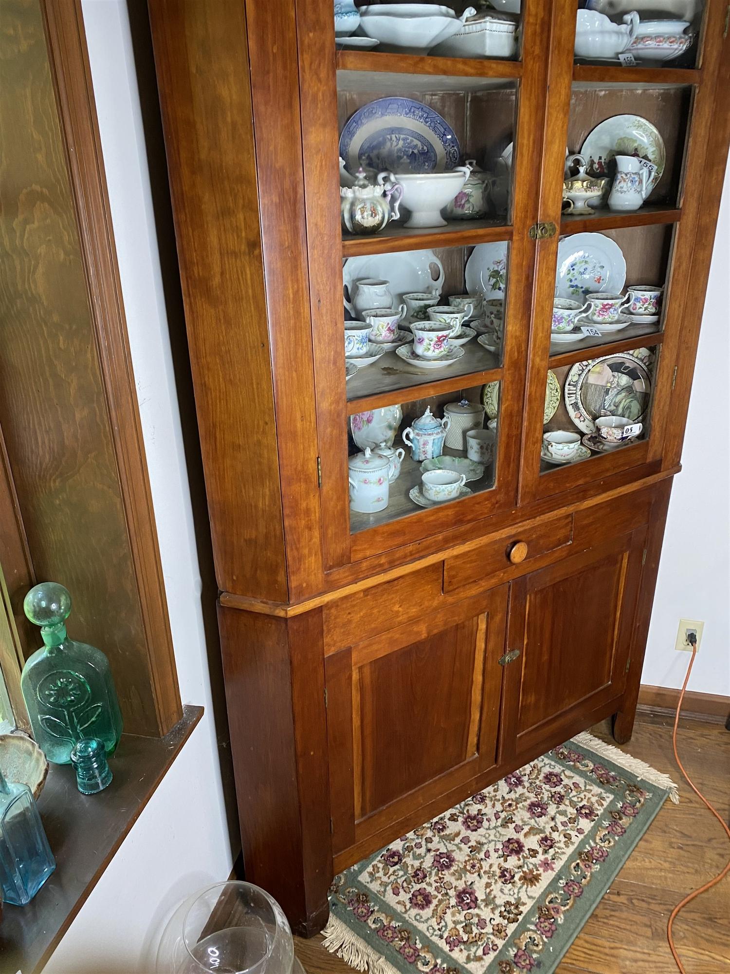 Large c. 1850 Large Corner Cabinet