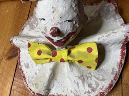 Antique Paper Mache Circus Clown Wall hanging