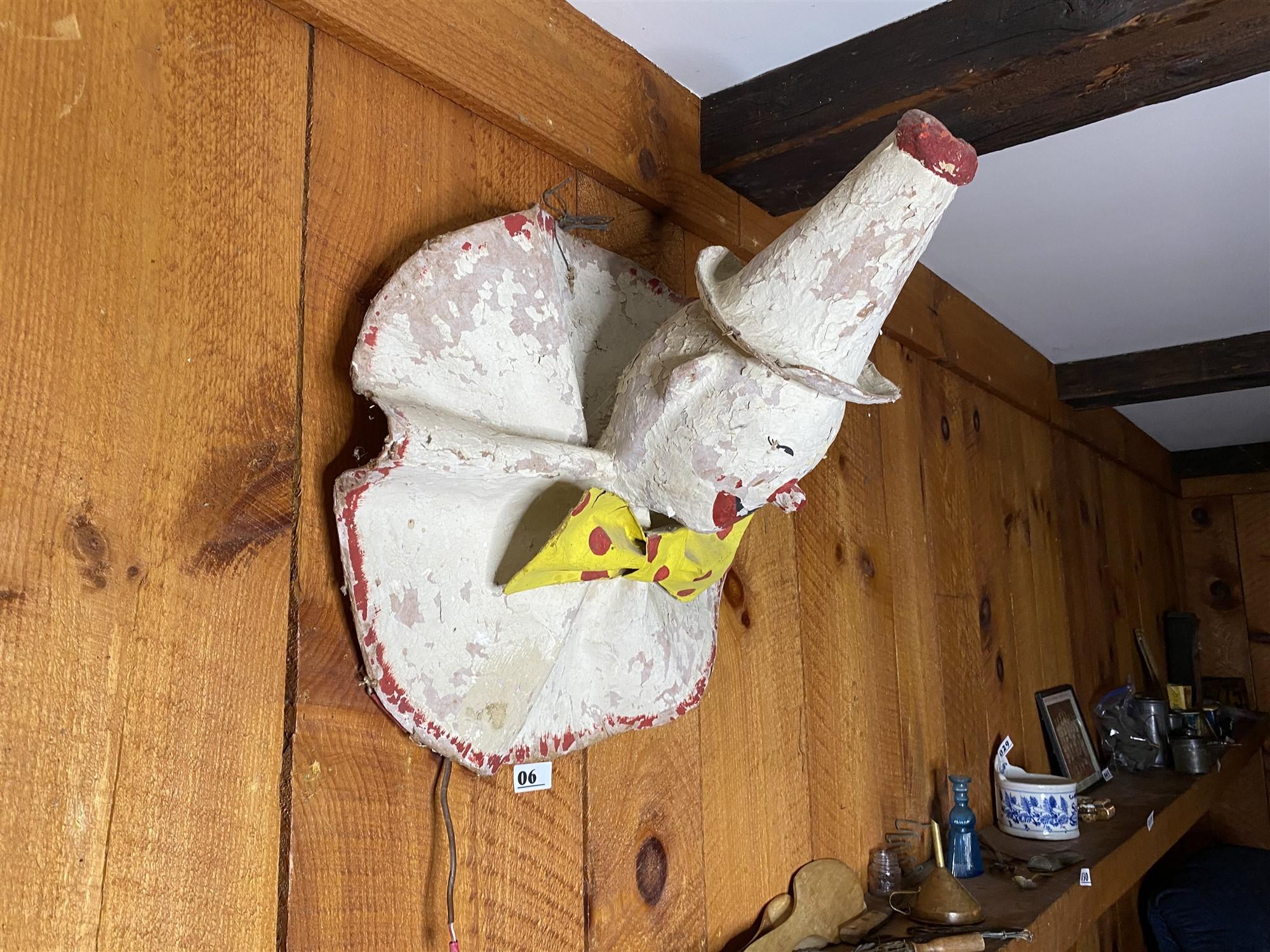 Antique Paper Mache Circus Clown Wall hanging