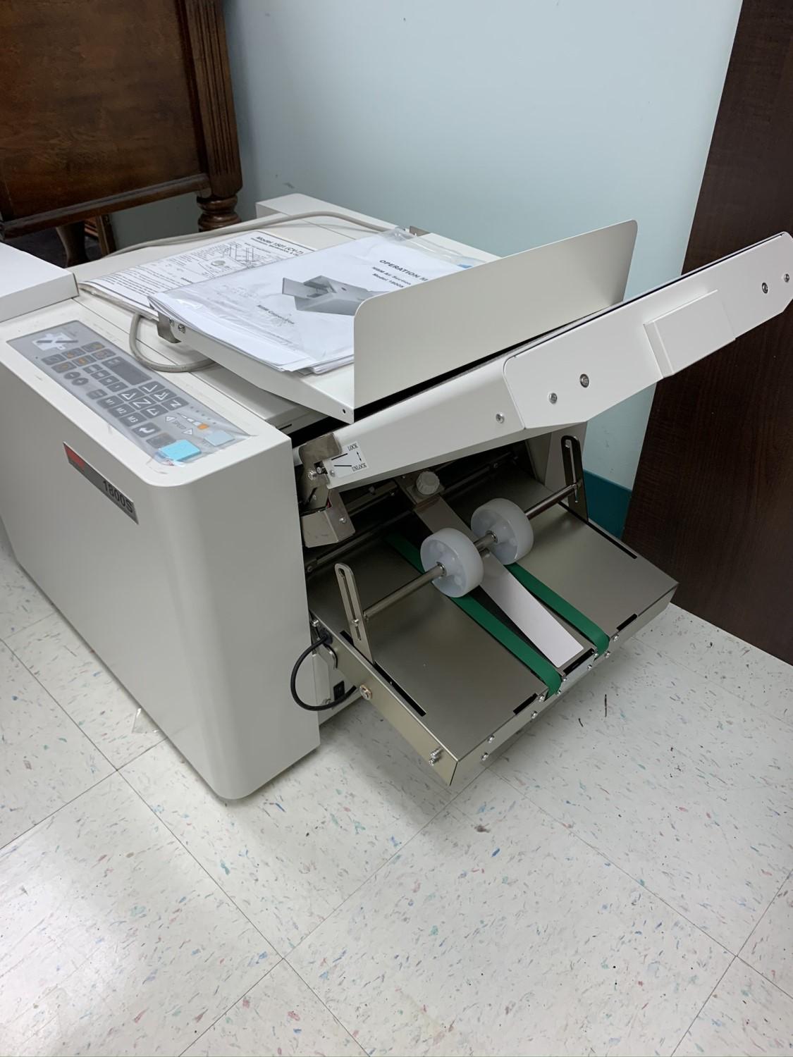 MBM Corp Model 1800S Auto Air Suction Paper Folder.  Manuals and VHS included (Approximately $7K new