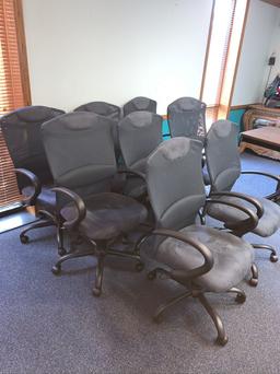 8 Ultra Suede. and Mesh Office Chairs, Adjustable,  5 casters, GREAT CONDITON