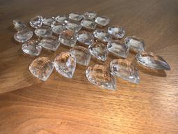 27 Clear Crystal Glass Pendants. Measures 2"