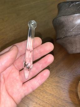 36 Clear Crystal Glass Pendants. Measures 3"