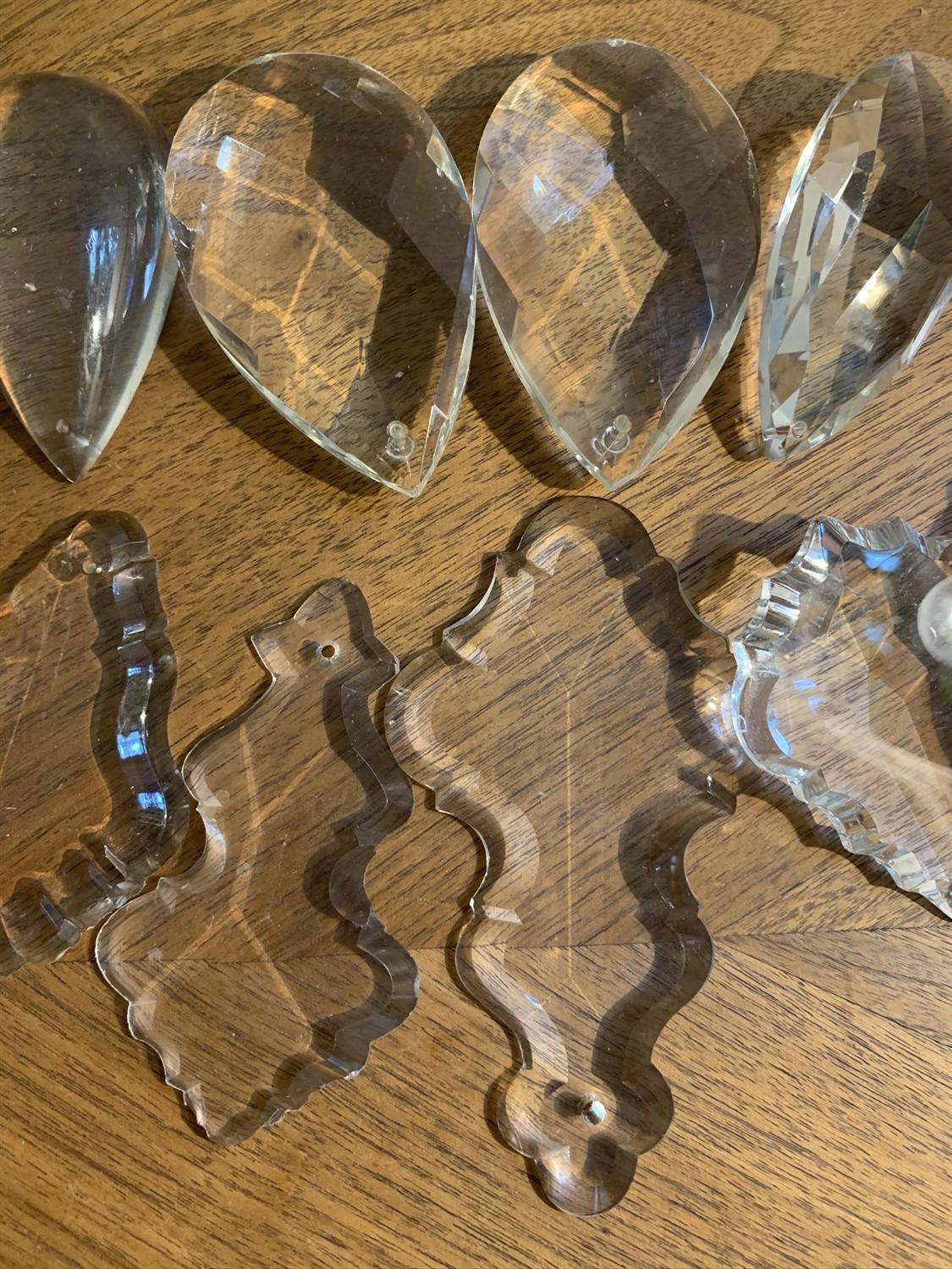 Assortment of Clear Glass Crystal Pendants.