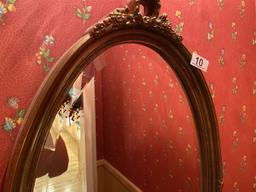 Antique style oval mirror