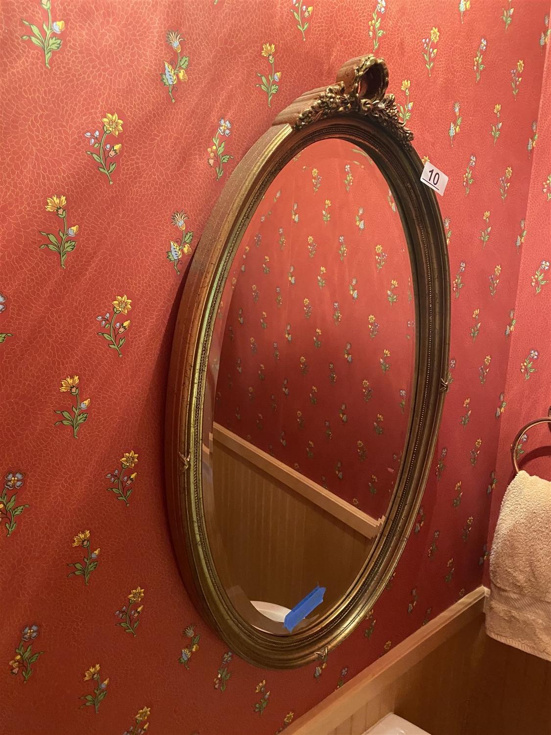 Antique style oval mirror