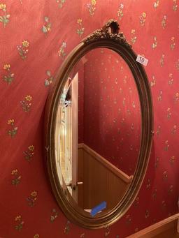 Antique style oval mirror