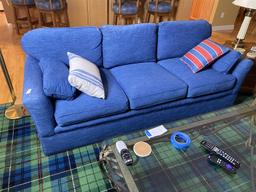 Nice blue upholstered couch