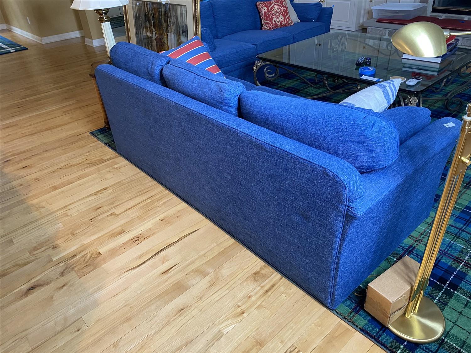 Nice blue upholstered couch