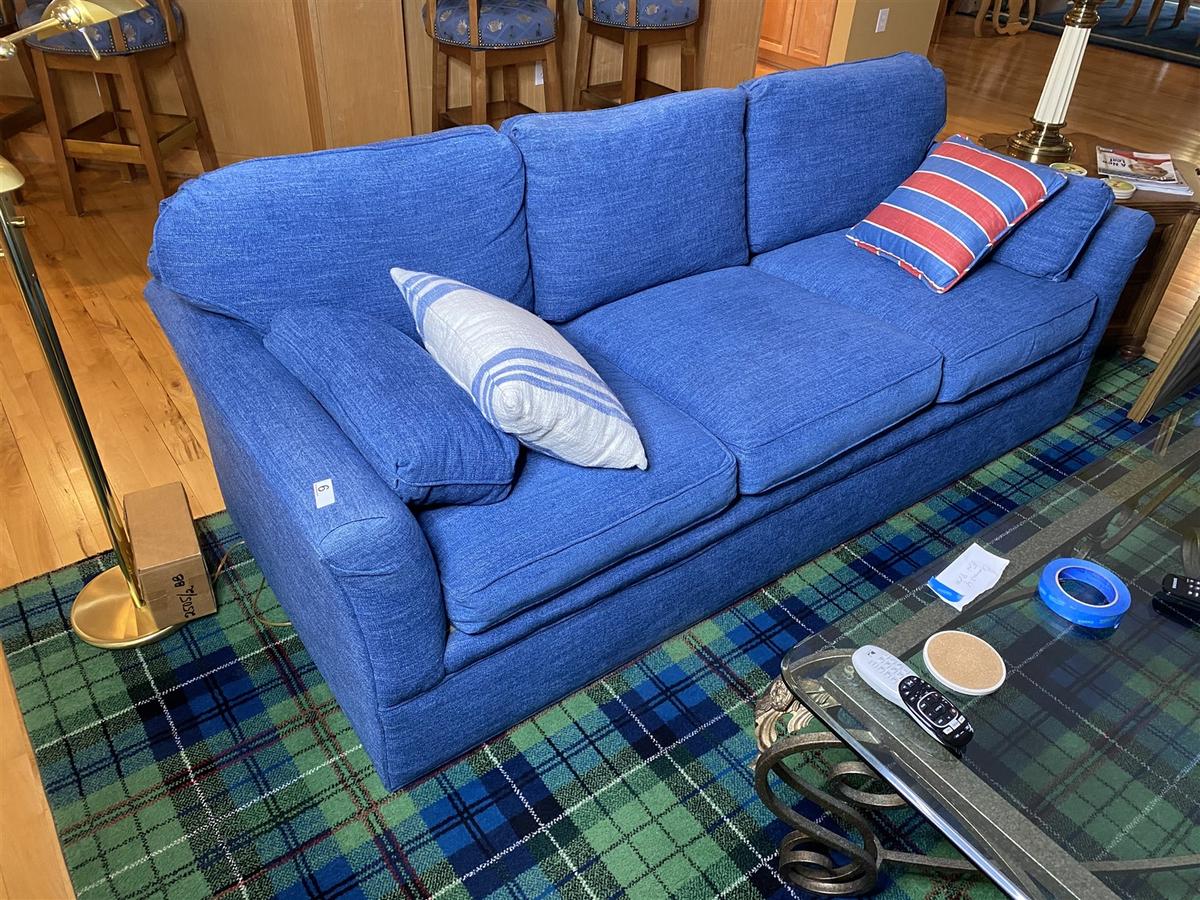 Nice blue upholstered couch