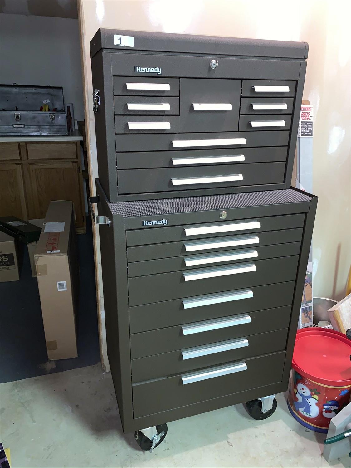 GREAT CONDITION! Kennedy Double Stack Toolbox with Key and Drawer Liners.