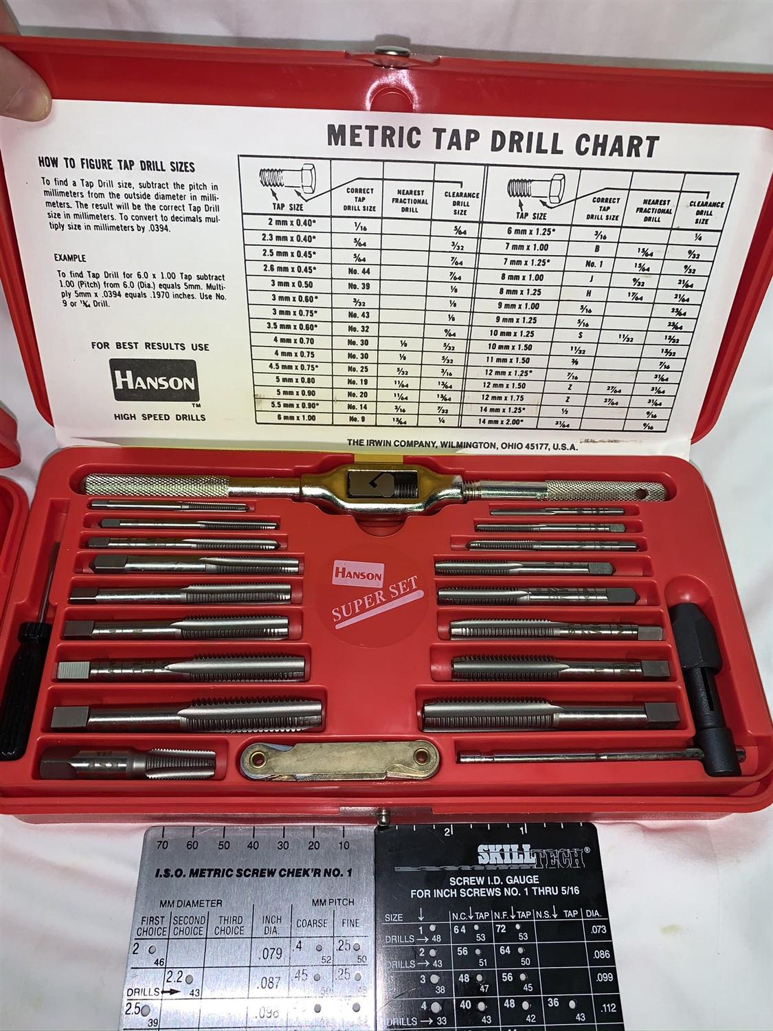 Large group of assorted tools including tap and hex die sets