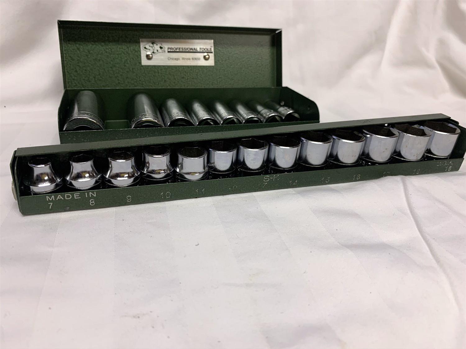 SK Sockets Metric 3/8 Drive, Deep and Standard Set 6pt Sockets (18mm socket is missing)