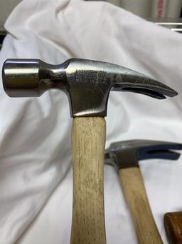 (5) Hammers - 4 Vaugh, Framing, Shingle, and Claw.  1 Eastwing Claw Hammer