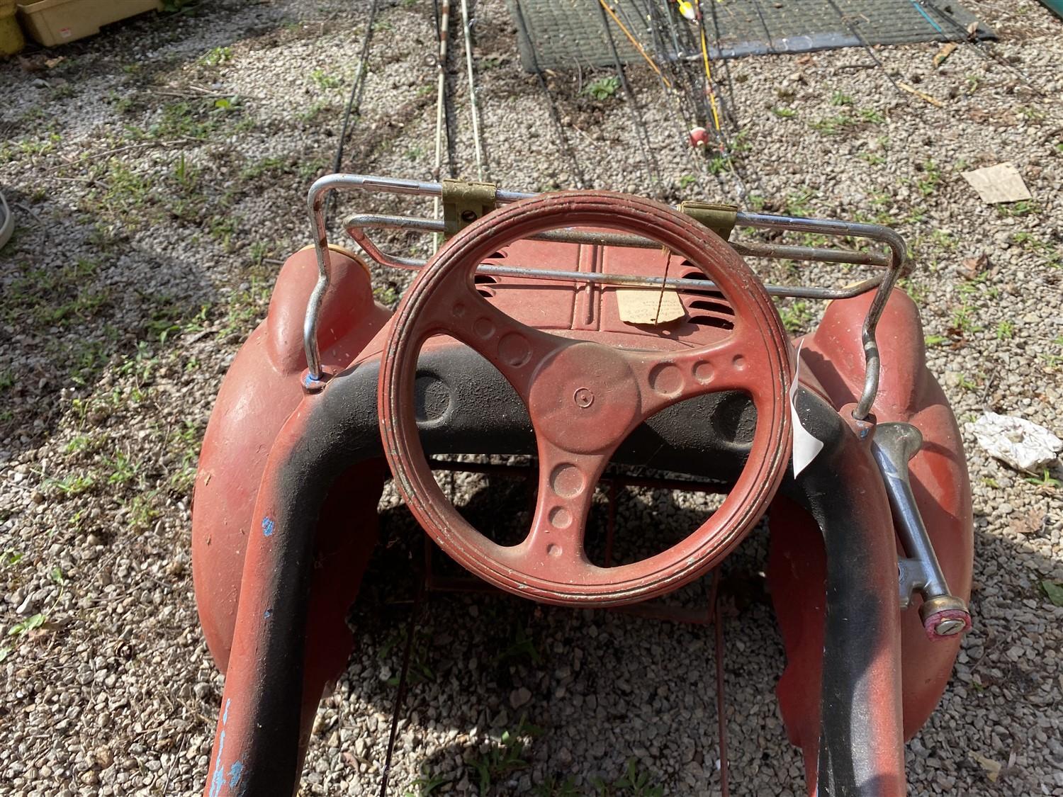 Unusual Antique Compositie Pedal Car