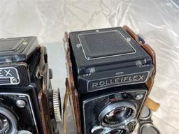 2 Vintage Rolleiflex Cameras in Cases w/Manual