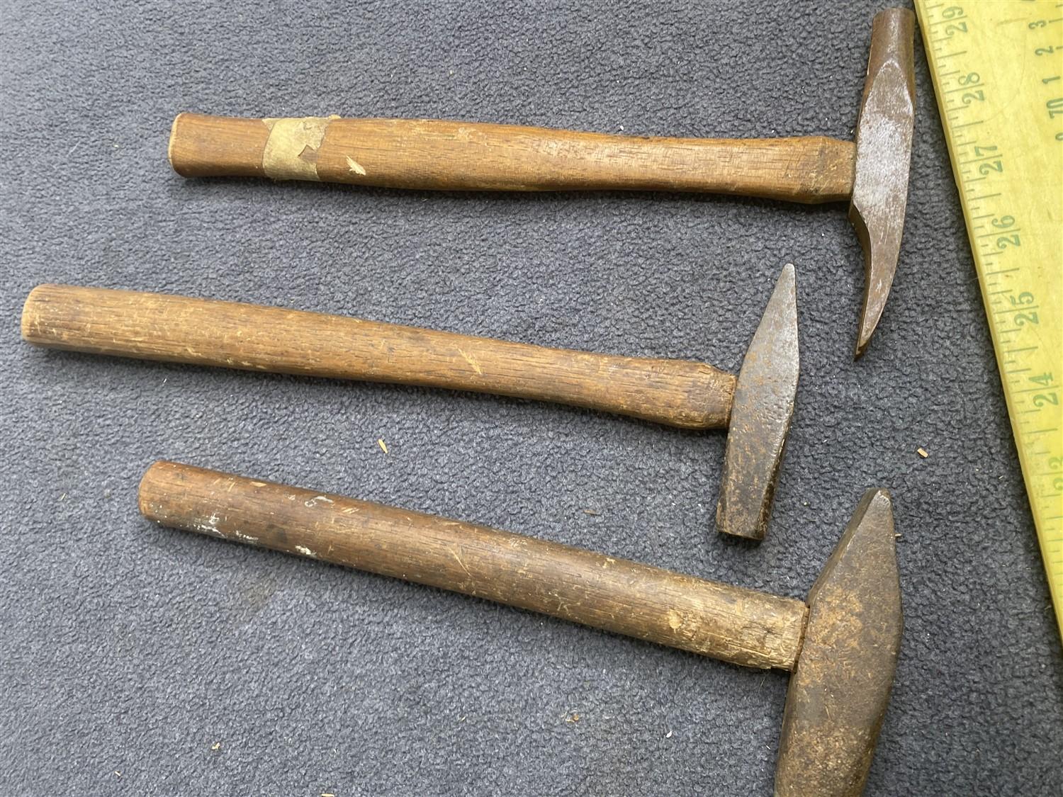 Group lot of 3 antique hammers