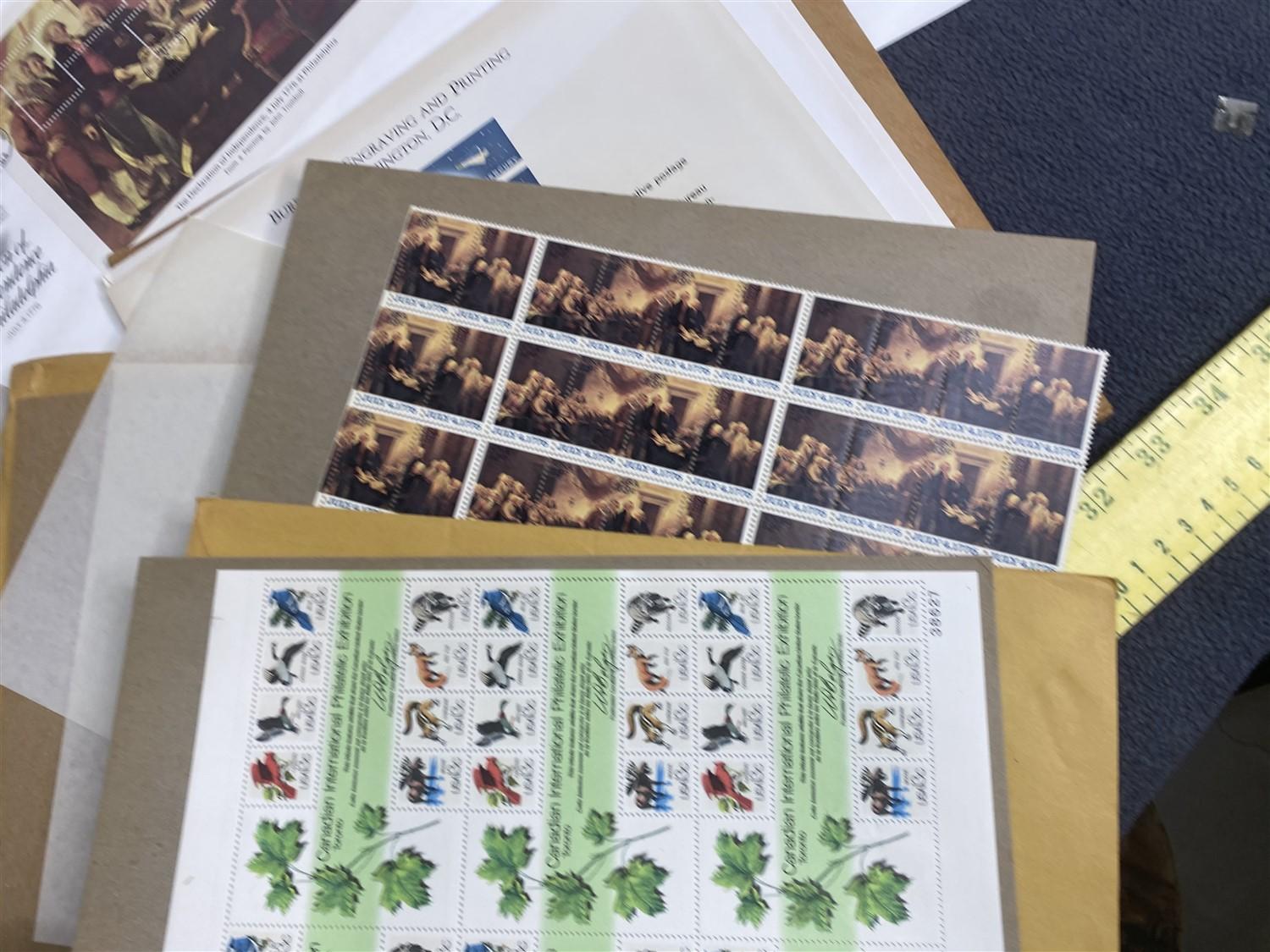 Large lot of USPS Stamp Sheets Unused
