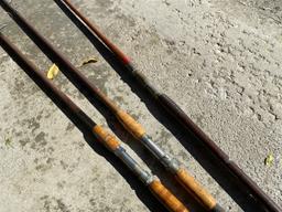 3 Antique 9' long surf casting Fishing Poles