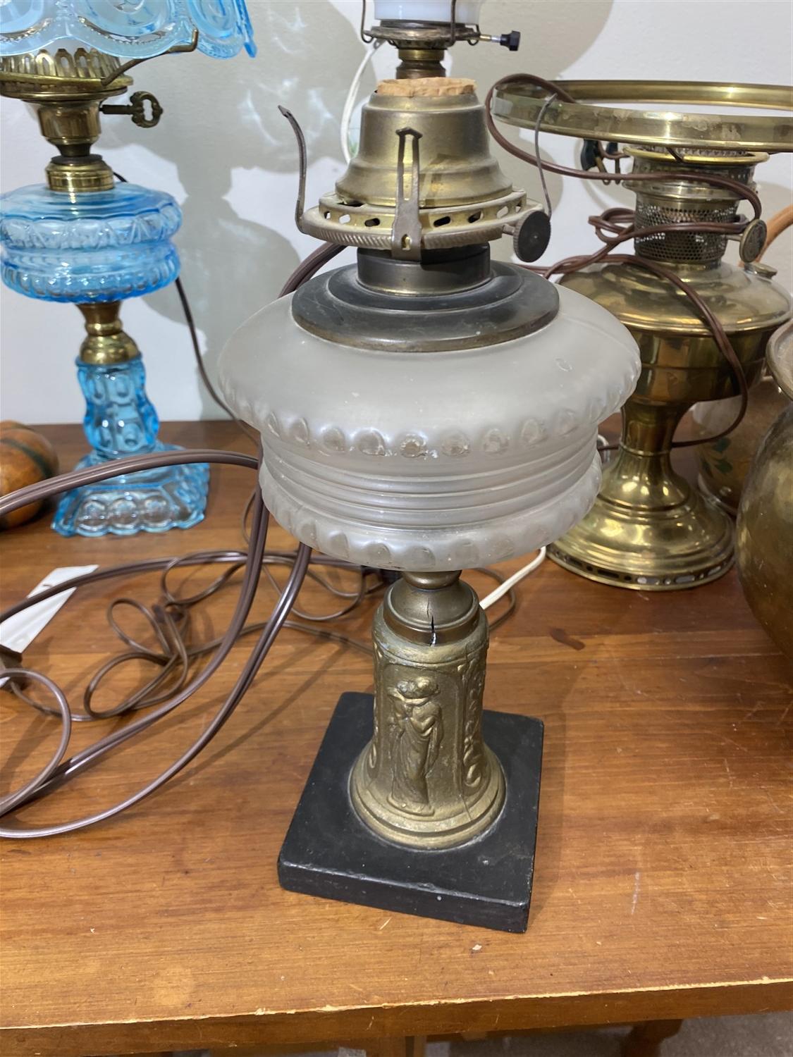 Antique Oil Lamp with fancy base