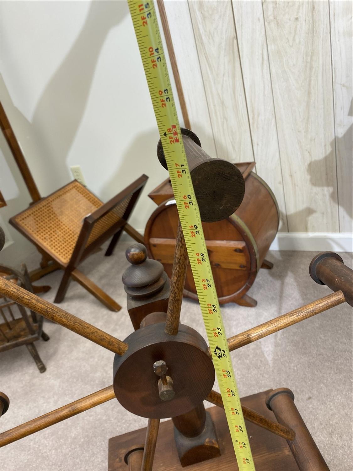 Vintage yarn winder, spinning wheel, inkle loom