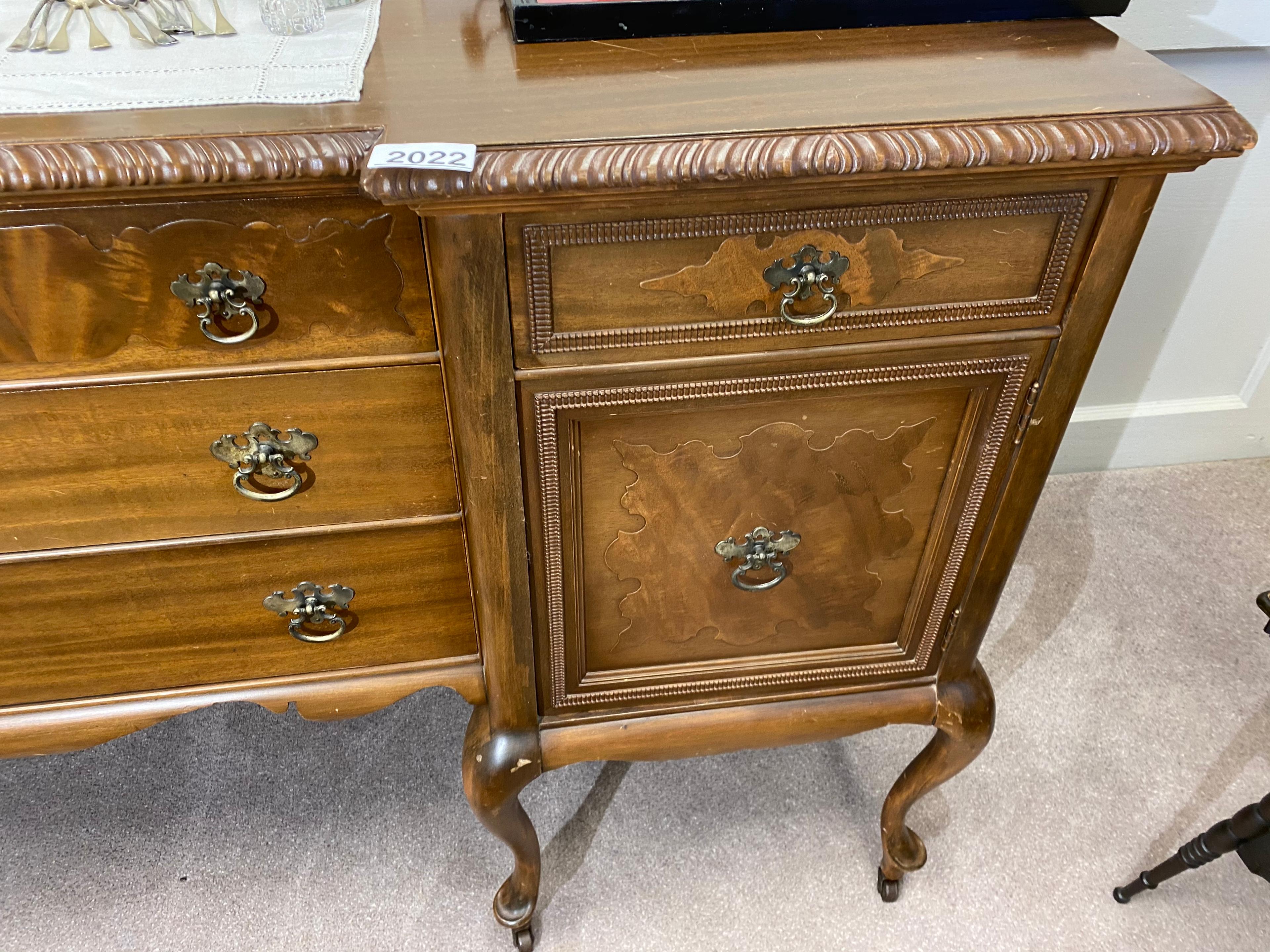 Antique Larger Sized Wooden Buffet or bar cabinet