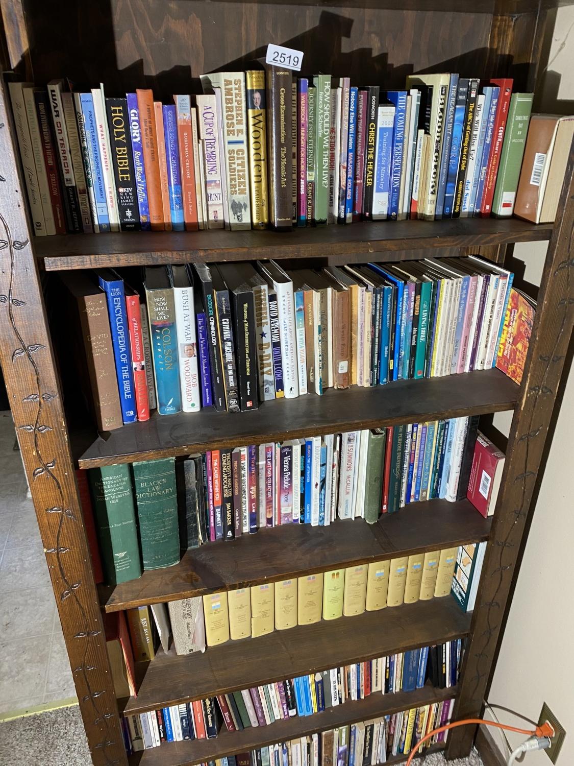 Contents of three shelves - books