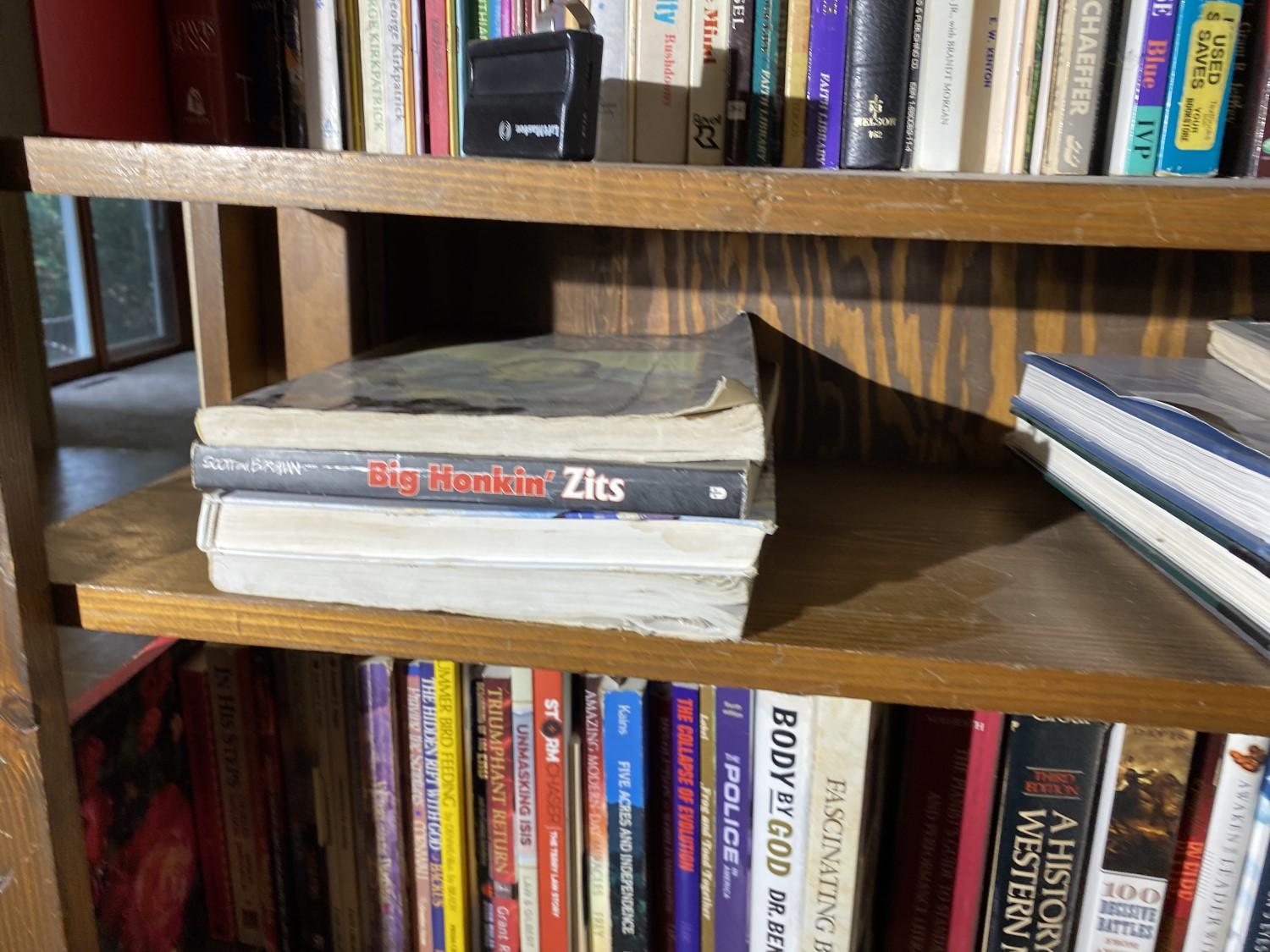 Contents of three shelves - books