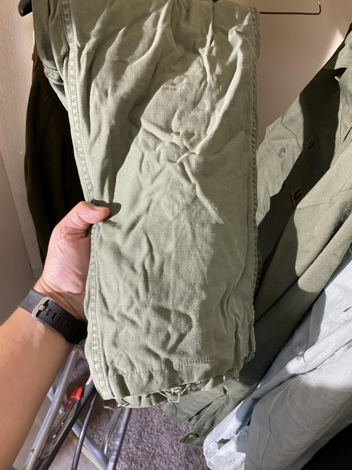 Contents of closet - military clothing