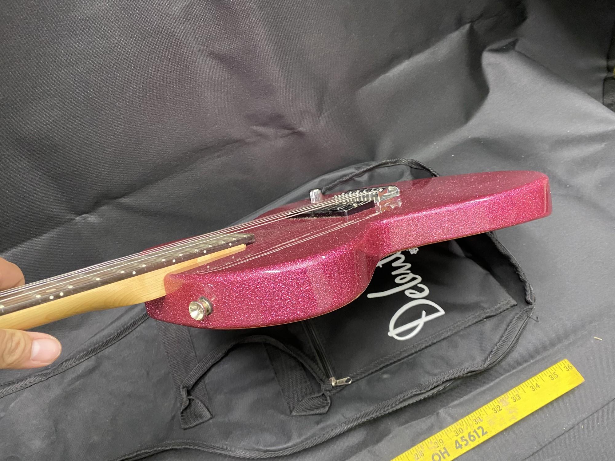 Vintage Pink Sparkle Guitar