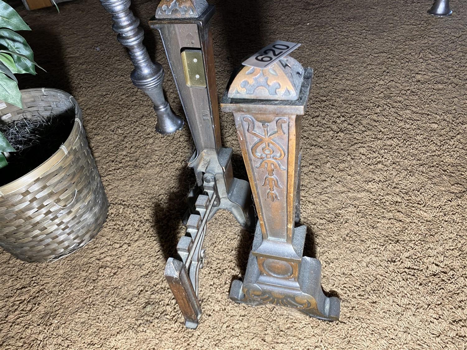 Pair of Antique Fireplace Andirons