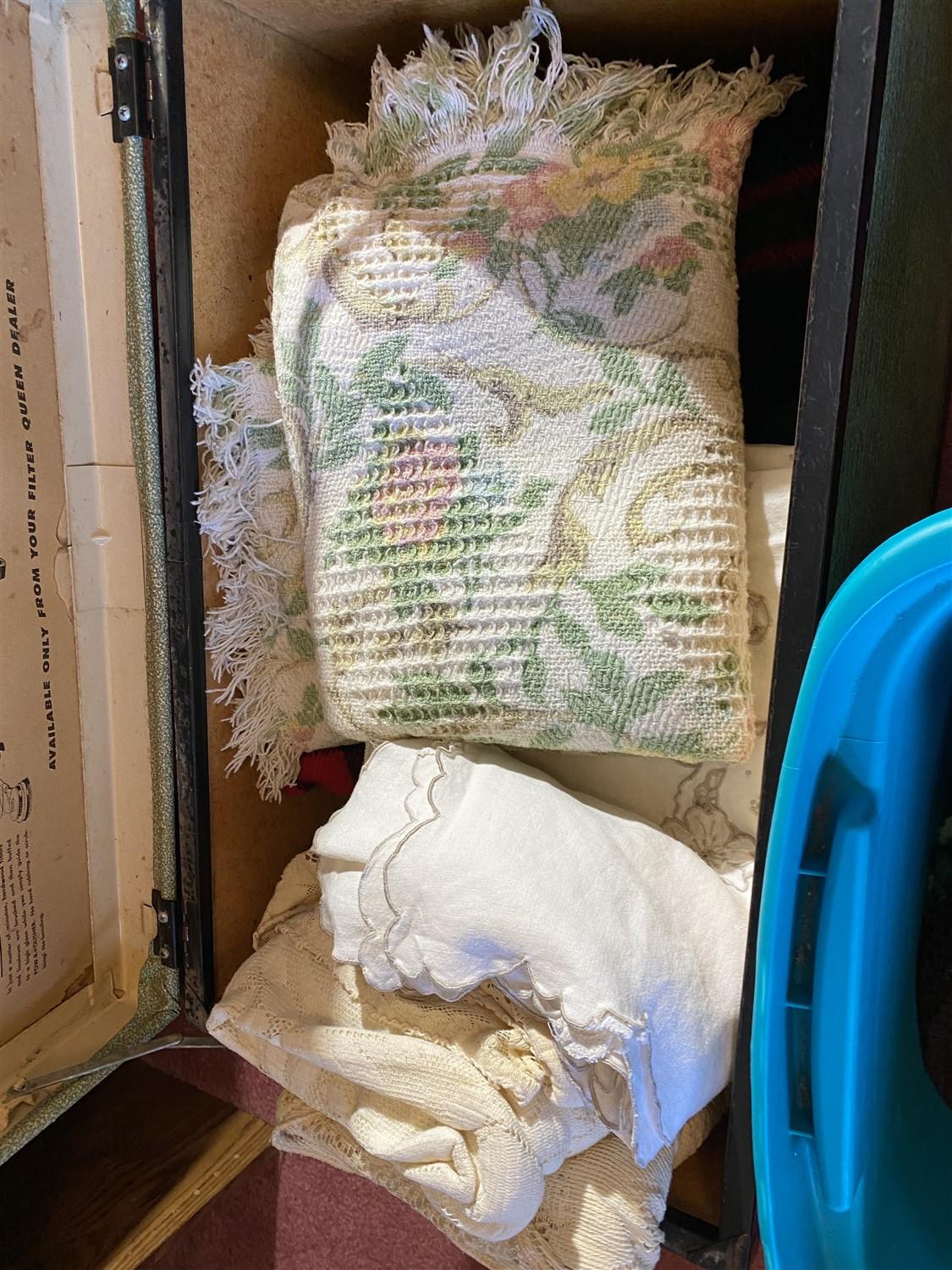 Huge lot of vintage afghans and wool blankets