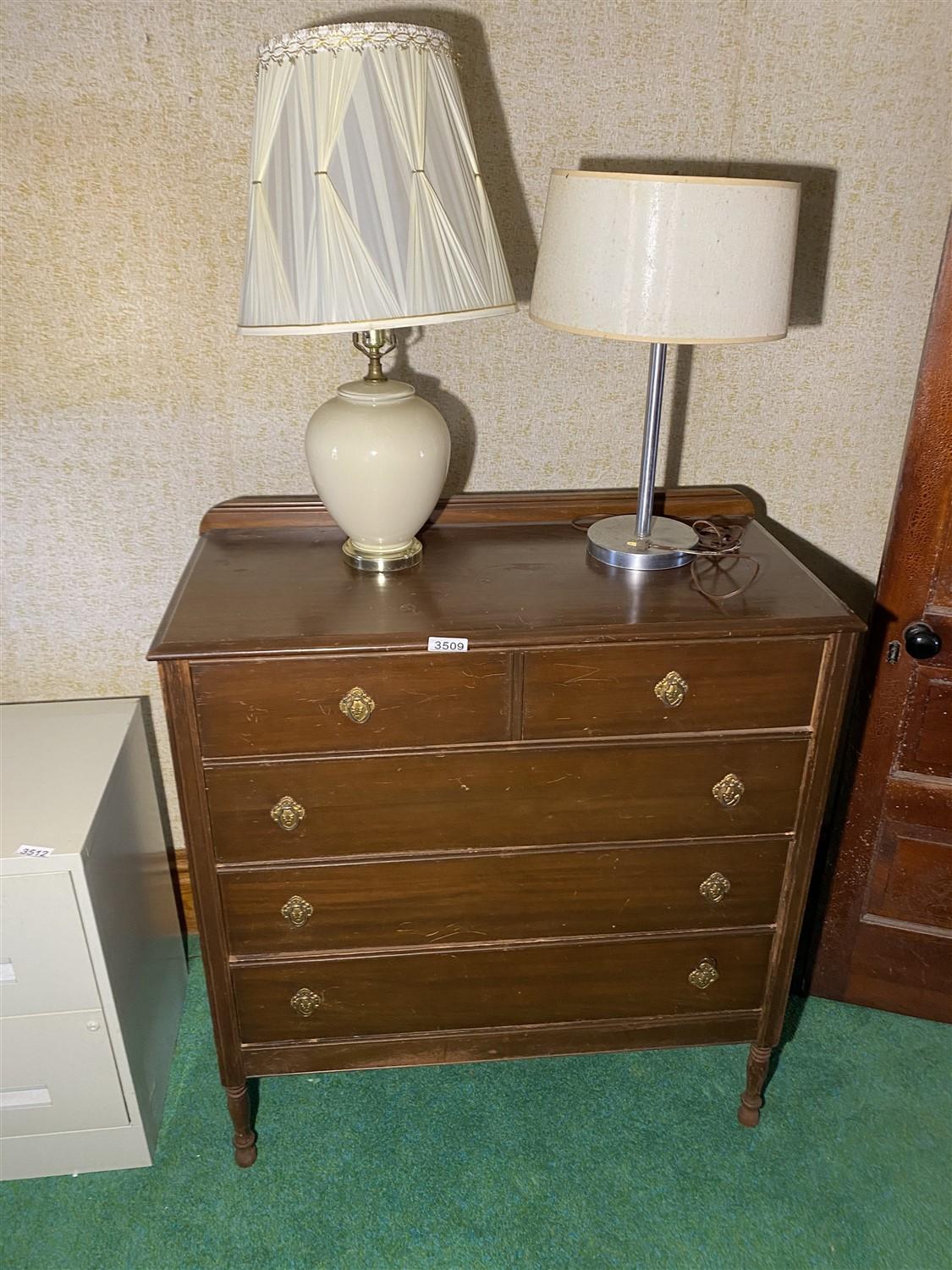 Vintage dresser and two lamps