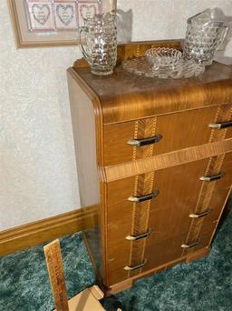 Antique Waterfall Dresser Art Deco