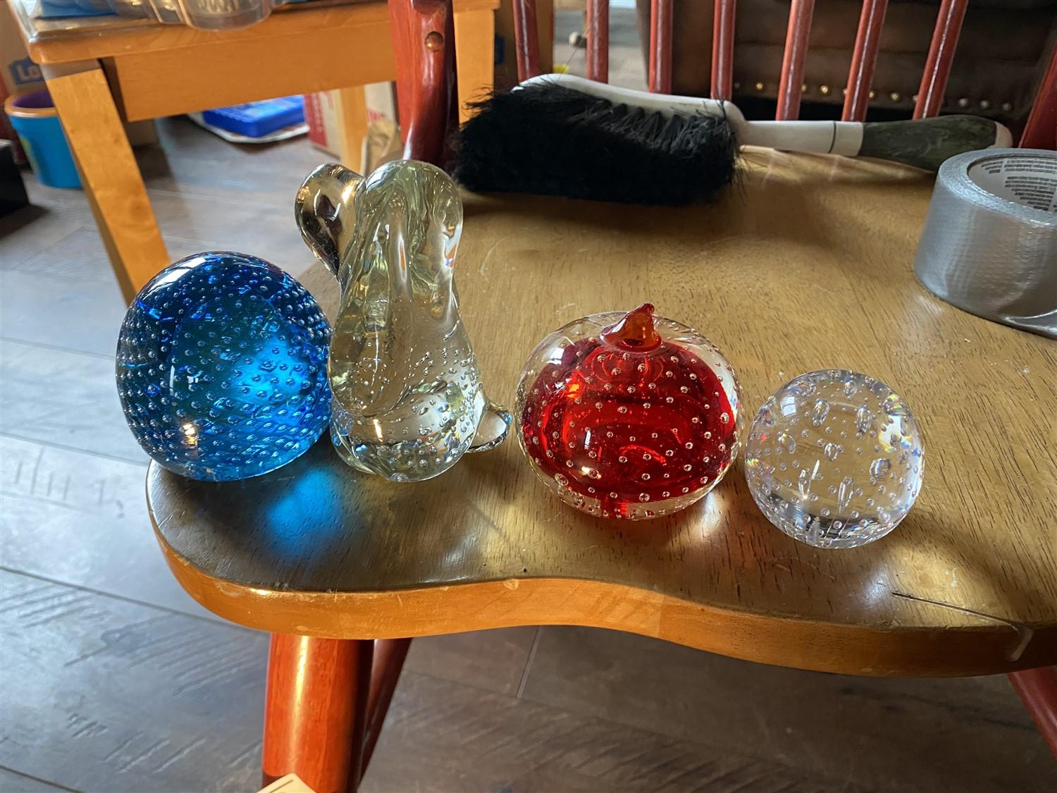 Group lot of Controlled Bubble Paperweights