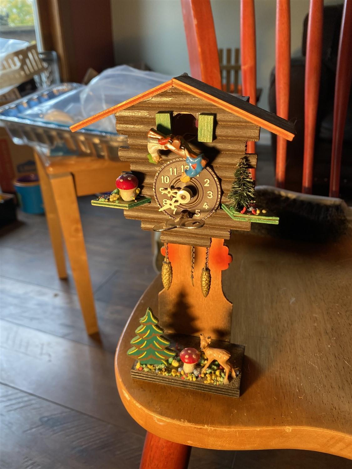 Unusual Miniature German Cuckoo Clock