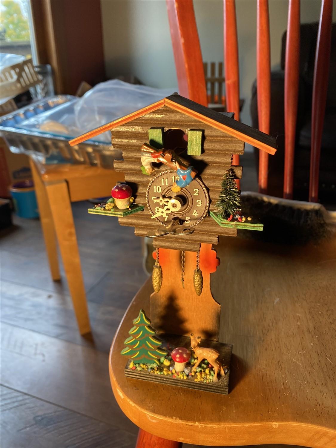 Unusual Miniature German Cuckoo Clock