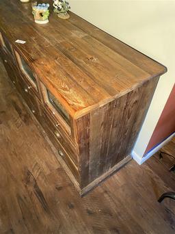 Vintage pine wooden cabinet