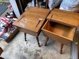 Pair of vintage wooden End tables with lids