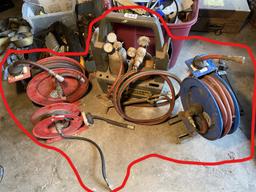 Air hoses on reels PLUS portable torch unit