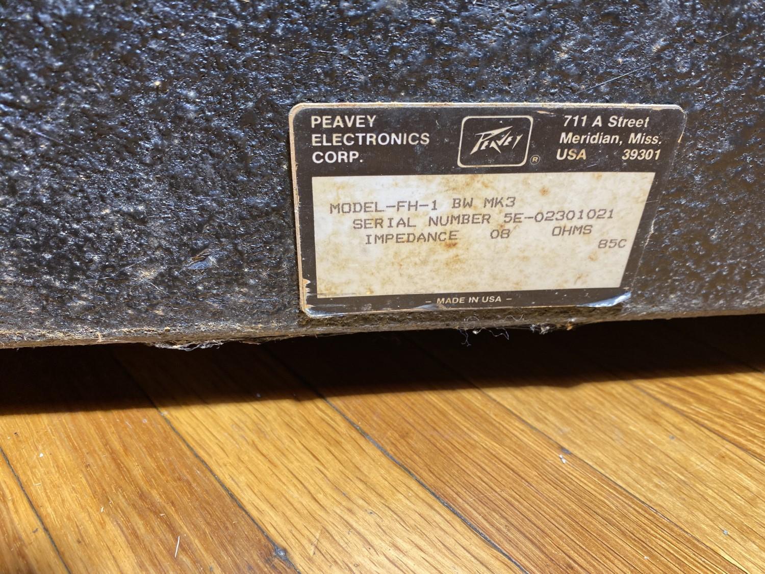 Vintage Peavey FH-1 Speakers Pair