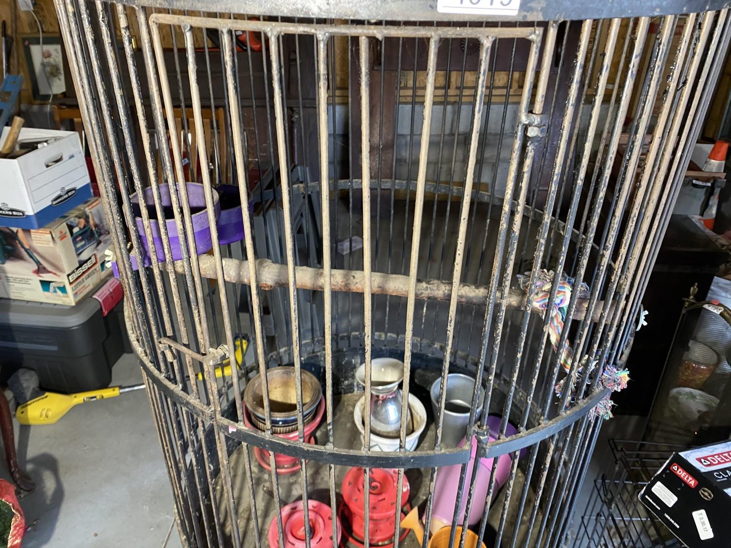 Large Hand Crafted Wrought Iron Bird Cage