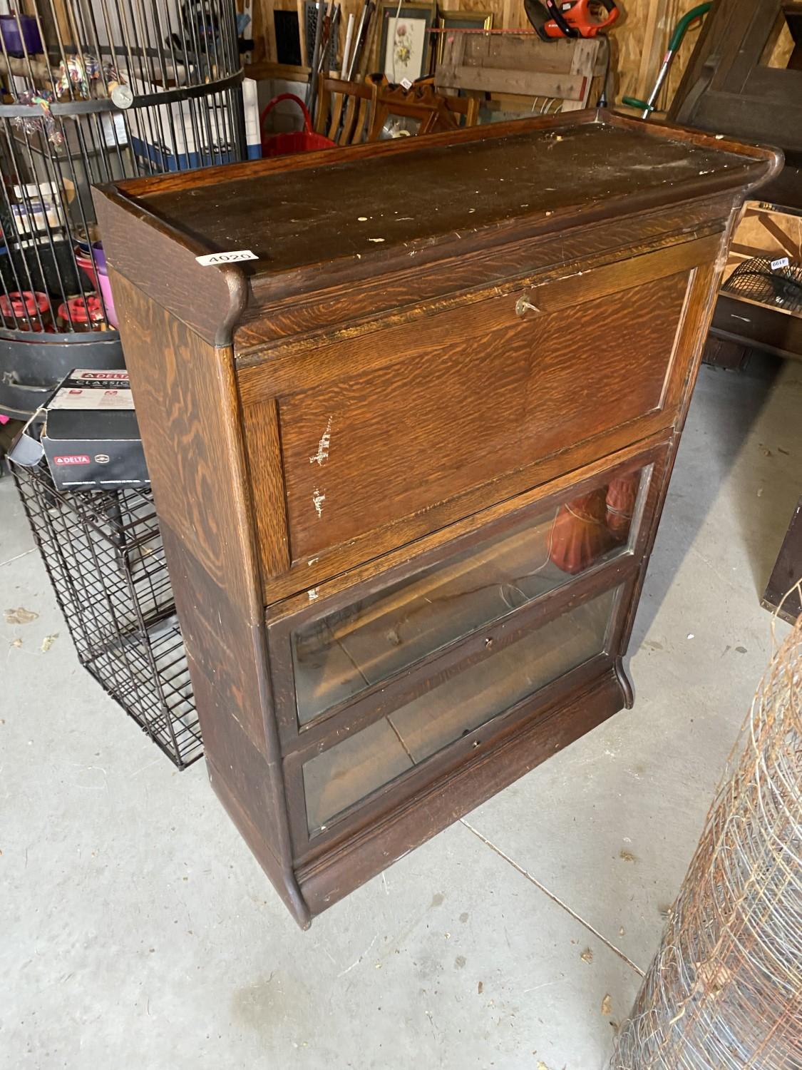 Unusual barrister bookcase with secretary desk