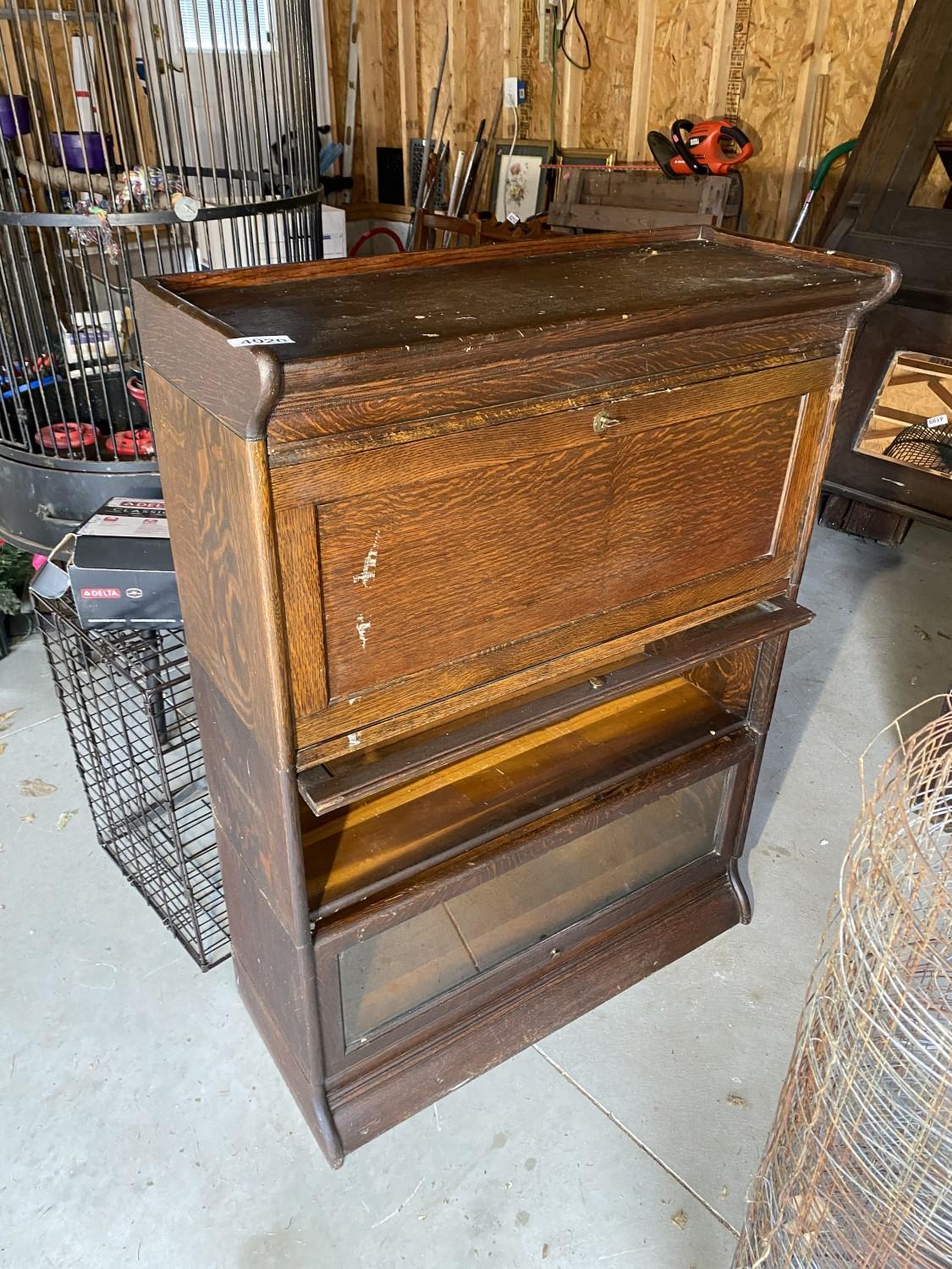 Unusual barrister bookcase with secretary desk