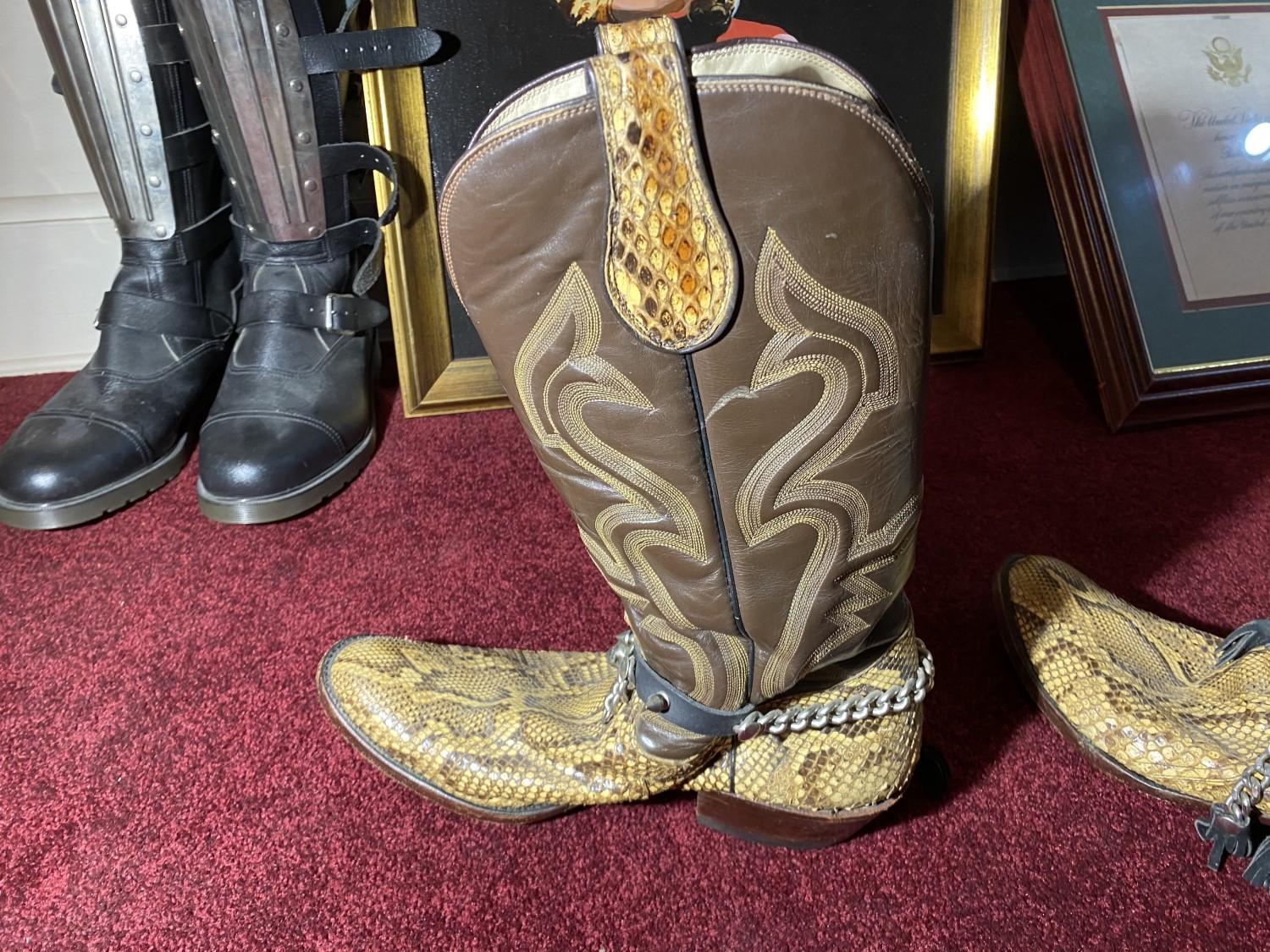 Pair of vintage 1980s Snakeskin cowboy boots